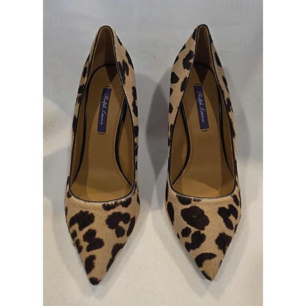 Ralph Lauren Purple Label Women's 800922523001 Celia Leopard Print Heels. Size 8